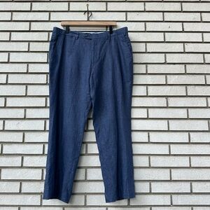 Brioni Florence Modern Fit Blue Linen Dress Pants 38R 48R Italy Puro Lino